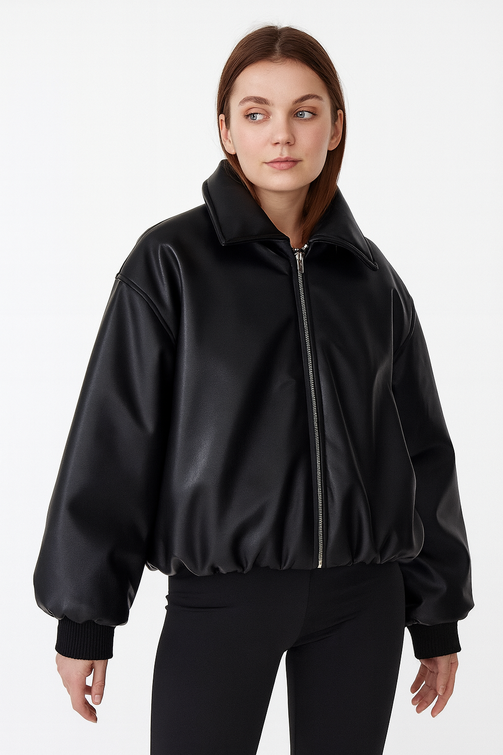 Maja Jas Dames | Oversized Vegan Leren Jas met Warme Voering