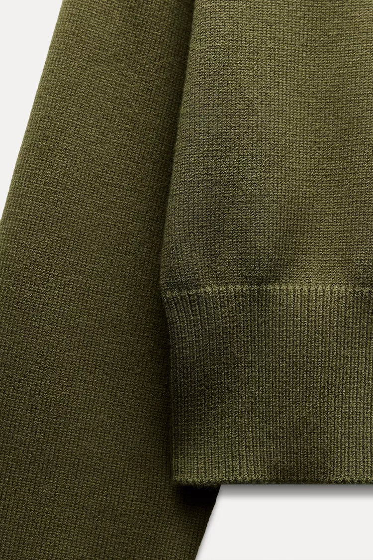 Nora Sweater | Dames trui in groen met losvallende pasvorm