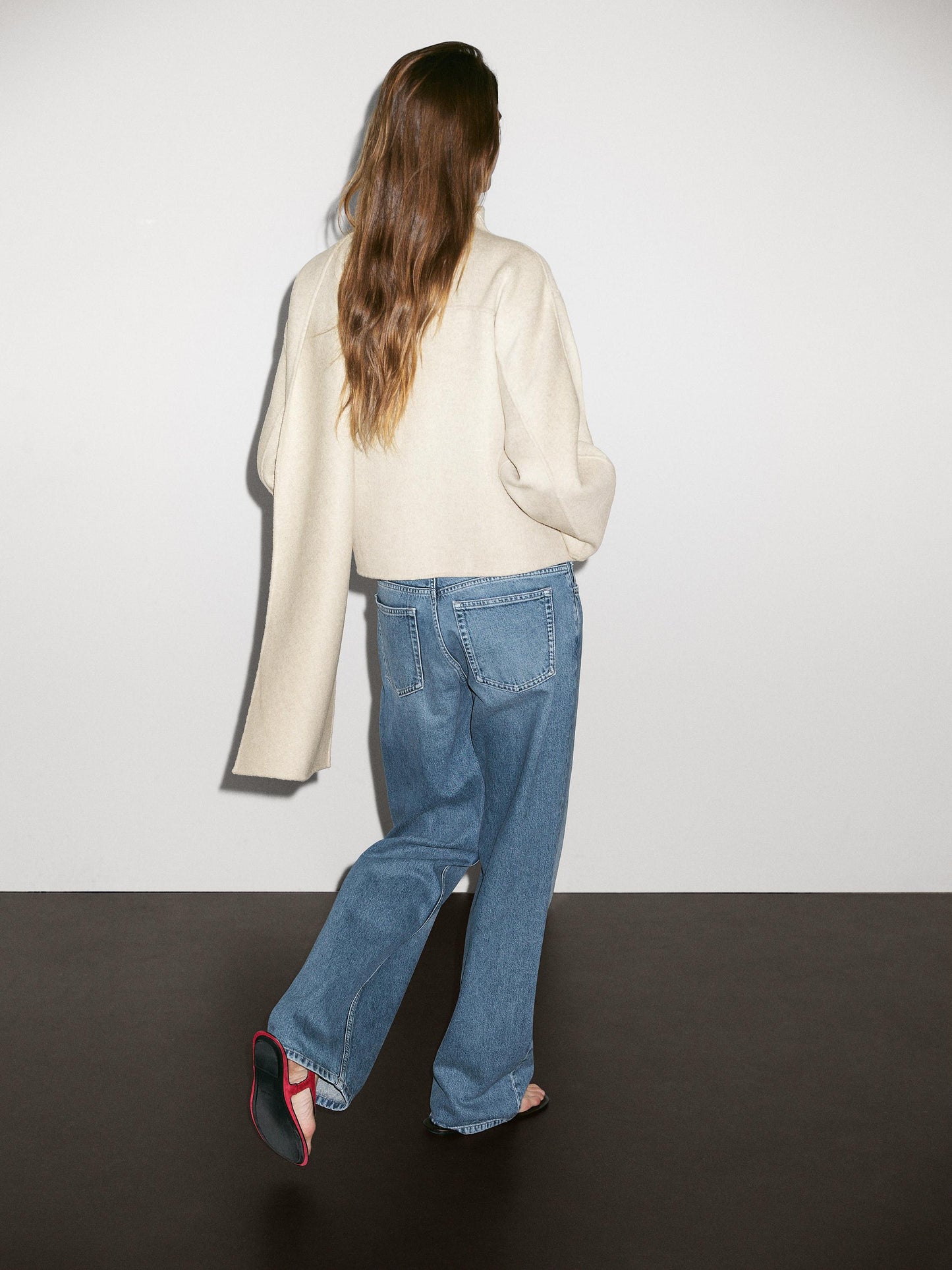 Nona Jas Dames | Asymmetrische Wolmix Jas met Sjaaldetail