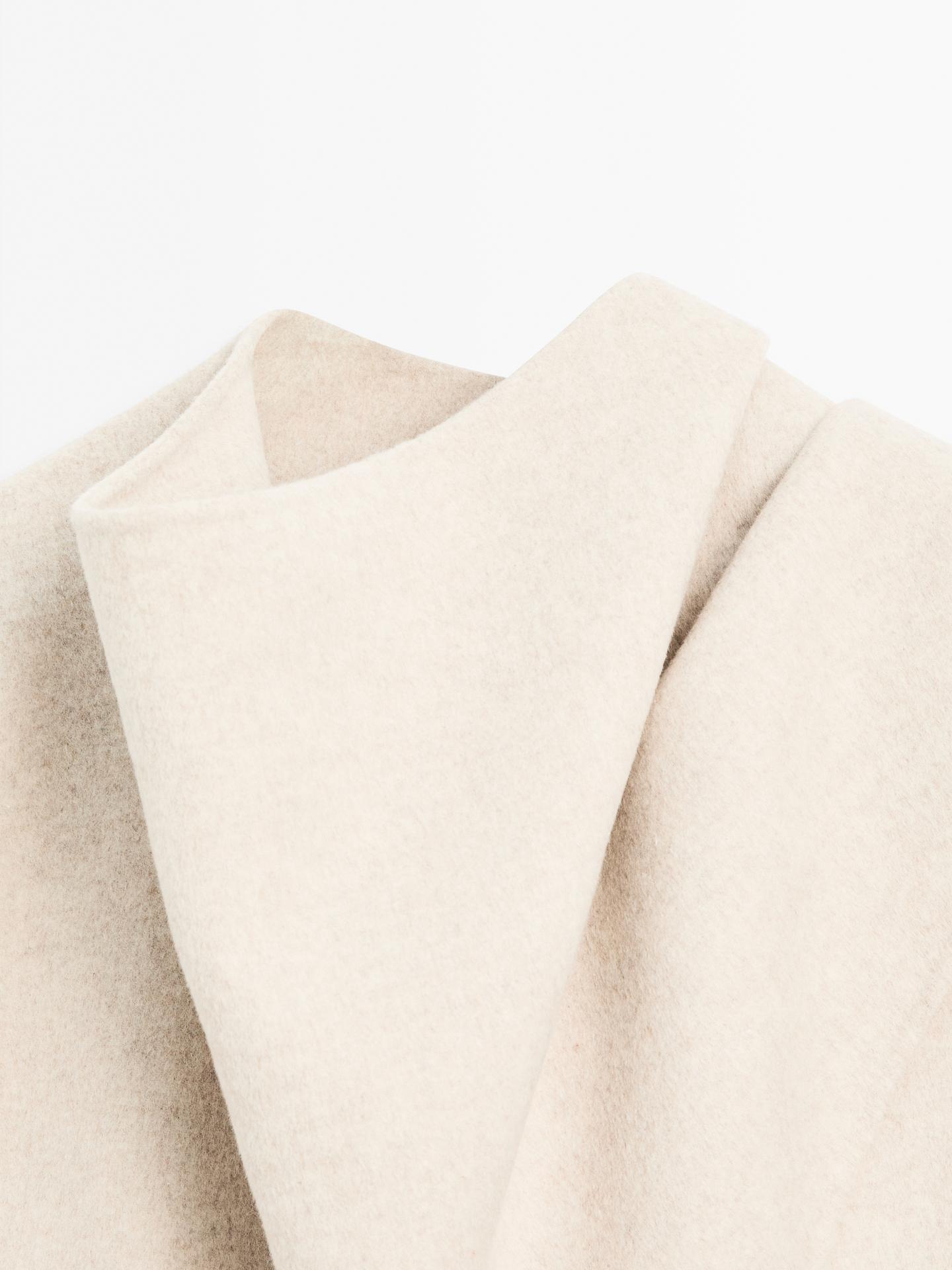 Nona Jas Dames | Asymmetrische Wolmix Jas met Sjaaldetail