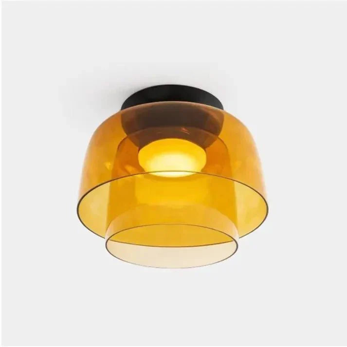 Glazen Plafondlamp – Transparant, Scandinavisch Design met Driekleuren LED voor Woonkamer of Eetkamer