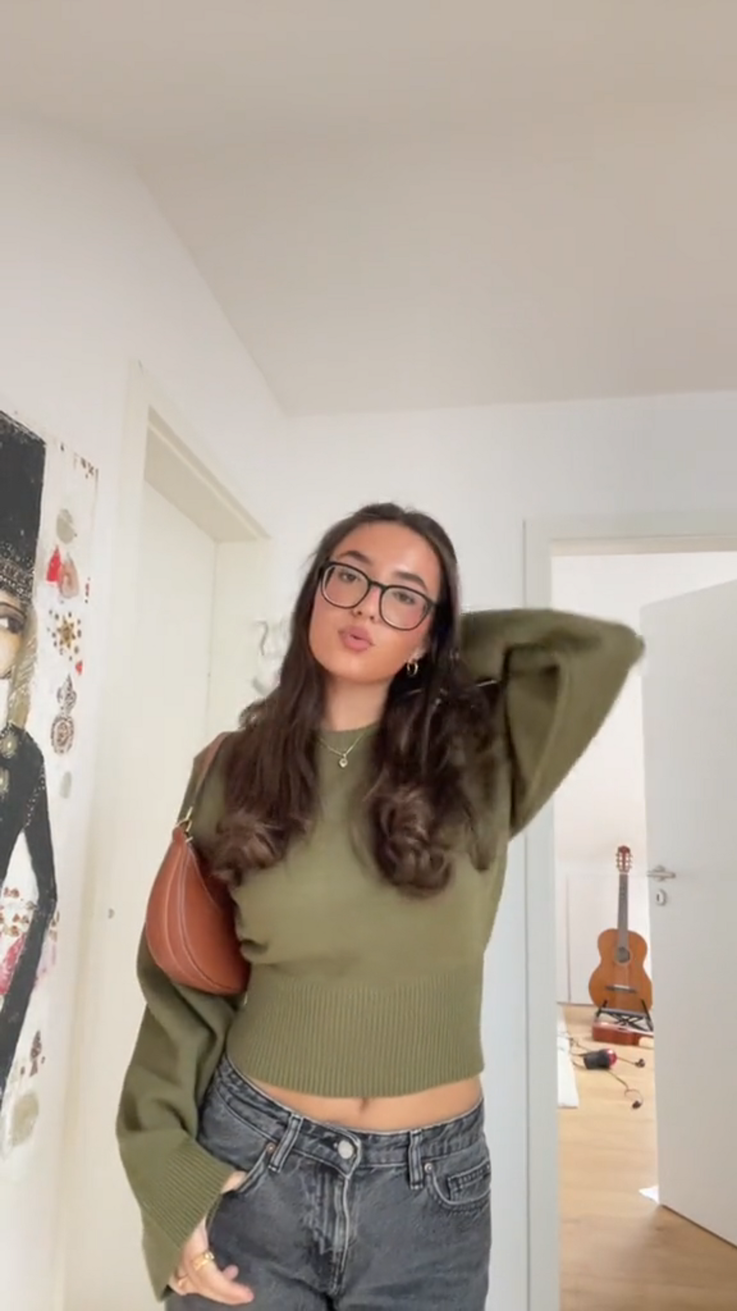 Nora Sweater | Dames trui in groen met losvallende pasvorm