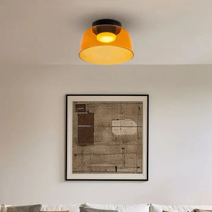 Glazen Plafondlamp – Transparant, Scandinavisch Design met Driekleuren LED voor Woonkamer of Eetkamer
