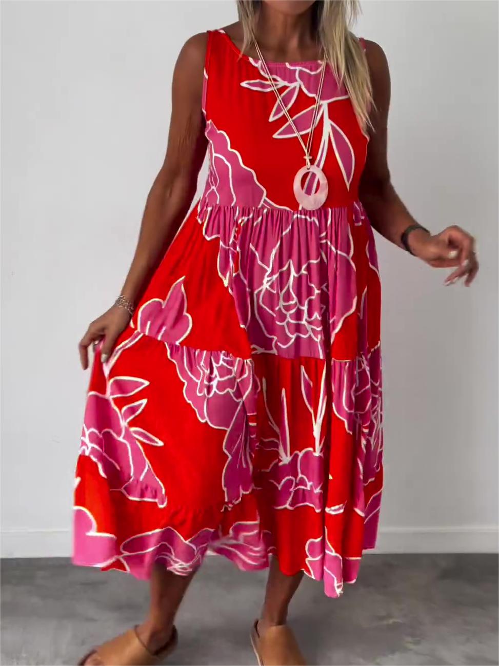 Laura | Off-Shoulder Gedrukt Jurk voor Dames - Elegant en Comfortabel