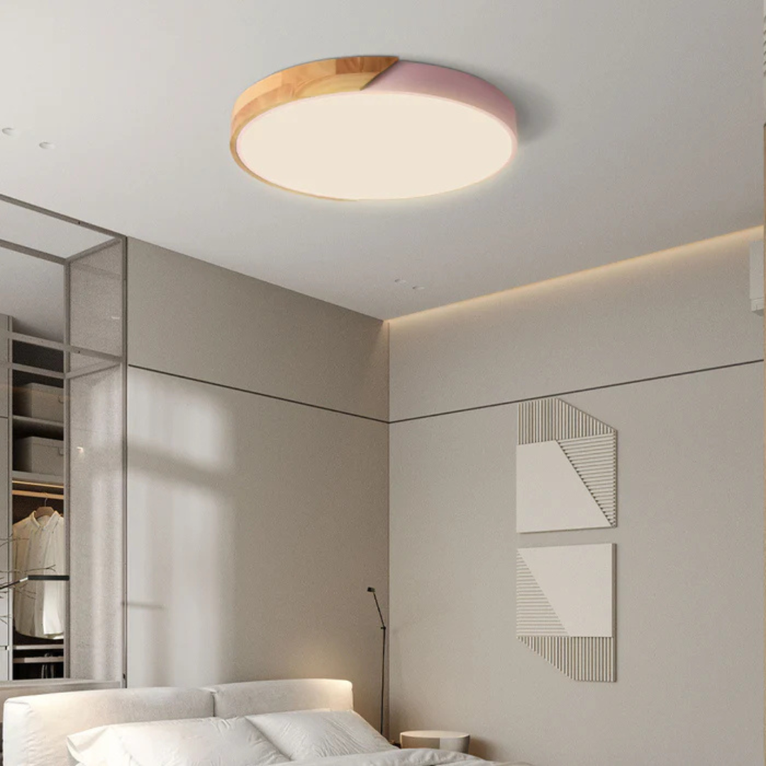 Scandinavische Houten Plafondlamp – Natuurlijk Hout, Modern Design voor Slaapkamer of Woonkamer Verlichting