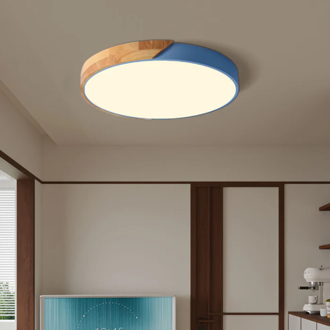 Scandinavische Houten Plafondlamp – Natuurlijk Hout, Modern Design voor Slaapkamer of Woonkamer Verlichting