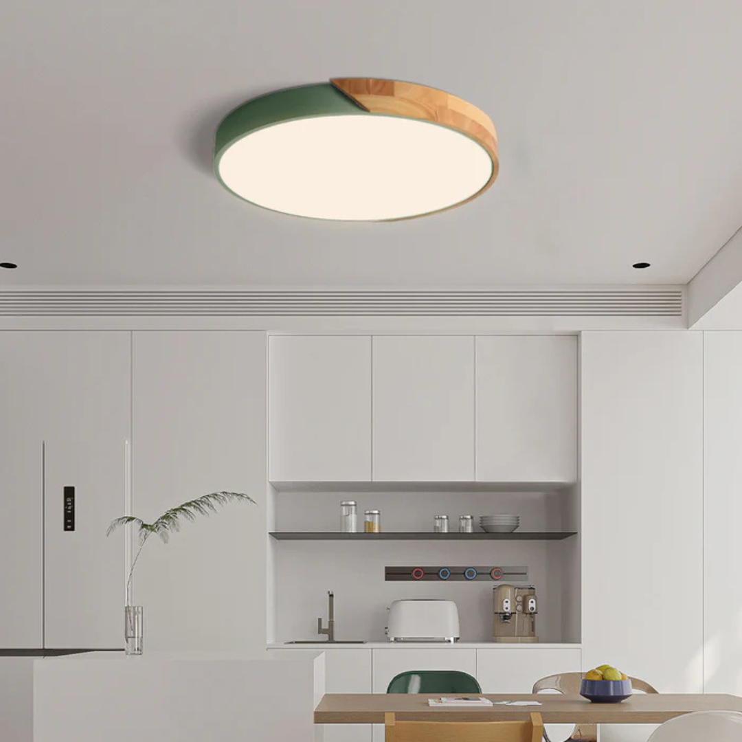 Scandinavische Houten Plafondlamp – Natuurlijk Hout, Modern Design voor Slaapkamer of Woonkamer Verlichting