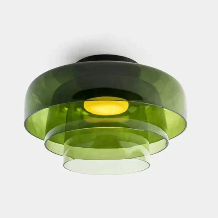Glazen Plafondlamp – Transparant, Scandinavisch Design met Driekleuren LED voor Woonkamer of Eetkamer
