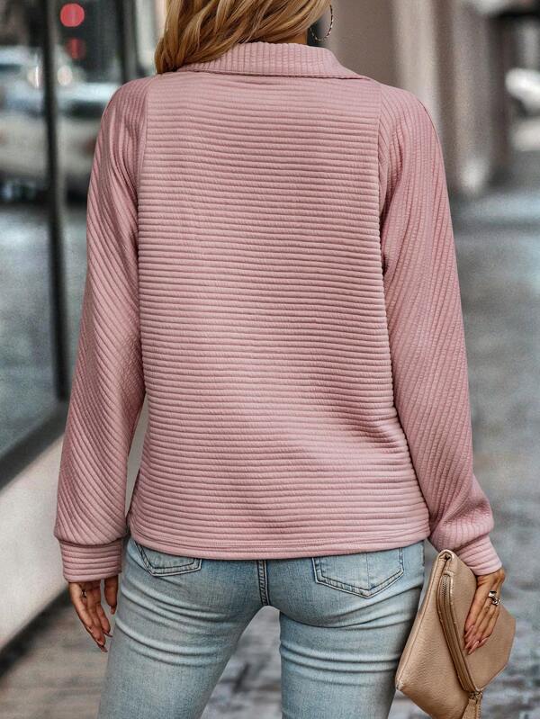 Halfzip Trui V-hals | Dames trui met ritssluiting en elegante pasvorm voor dagelijks comfort