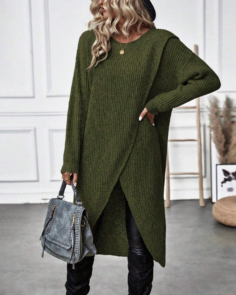 Lisanne Lange Trui-Jurk Dames | Zachte Effen Trui-Jurk met Relax-Fit
