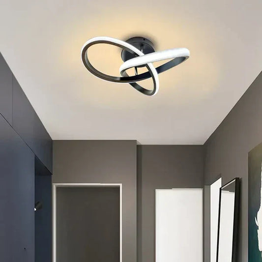 Moderne Plafondlamp – Aluminium en Acryl, Dubbel Ring Design voor Woonkamer of Slaapkamer Verlichting
