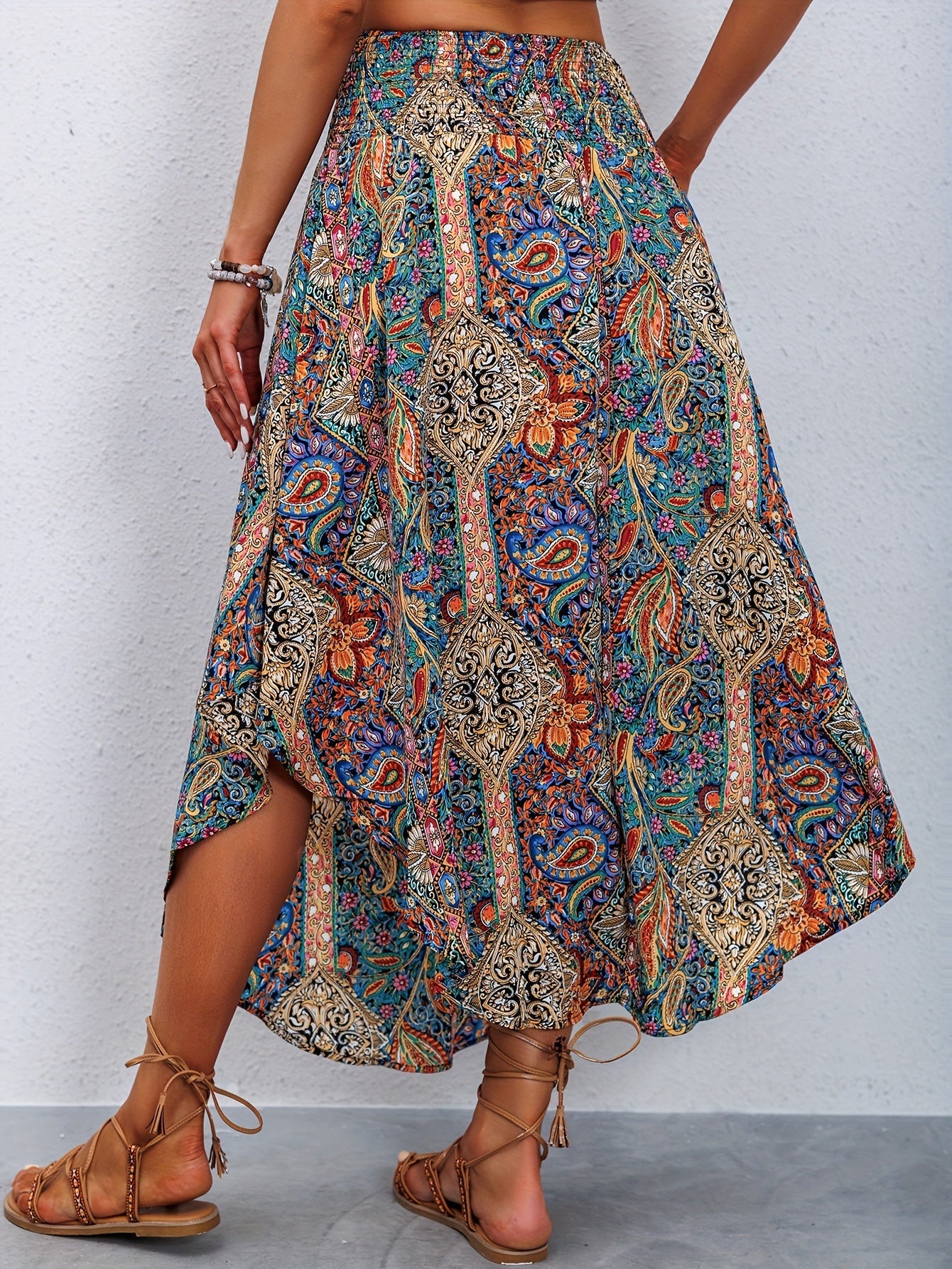 Seraphina Rok | Dames rok met hoge taille en paisleyprint voor casual chique lente- en zomerstijl