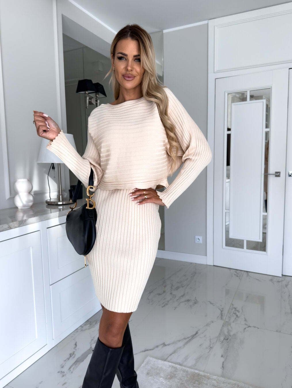 Gebreide Trui en Cami Jurk Set Dames | Elegante Tweedelige Set met Comfortabele Pasvorm