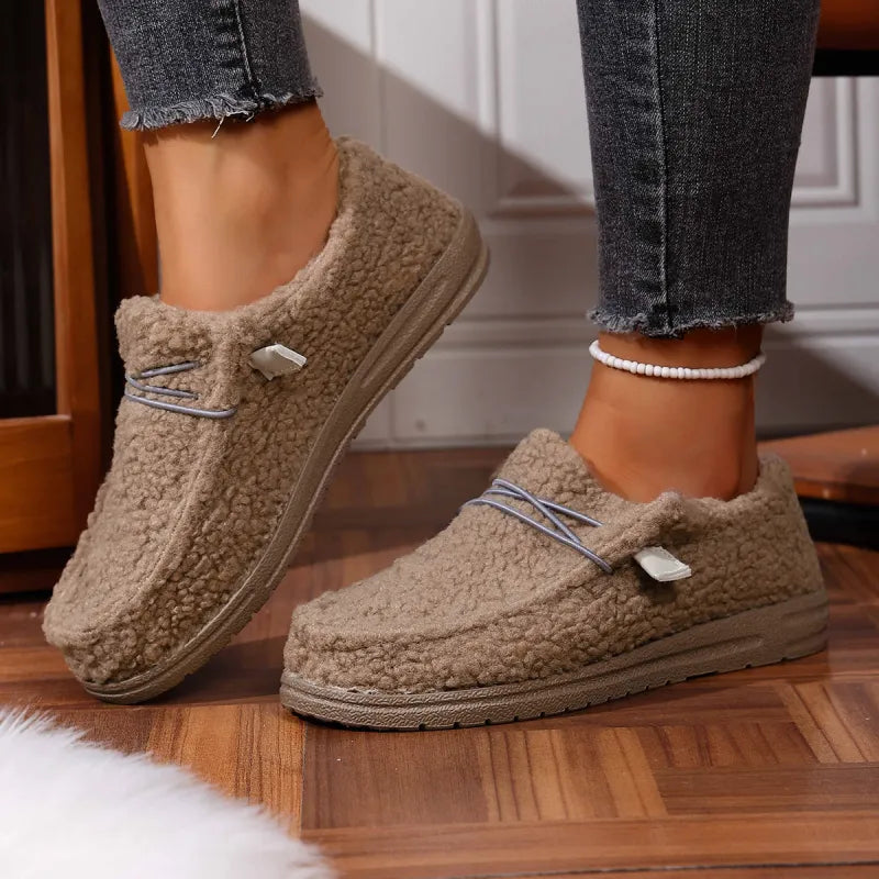 Dames Teddy Pantoffels – Warme Pantoffels van Fleece met Anti‑Slip Zool, Winter