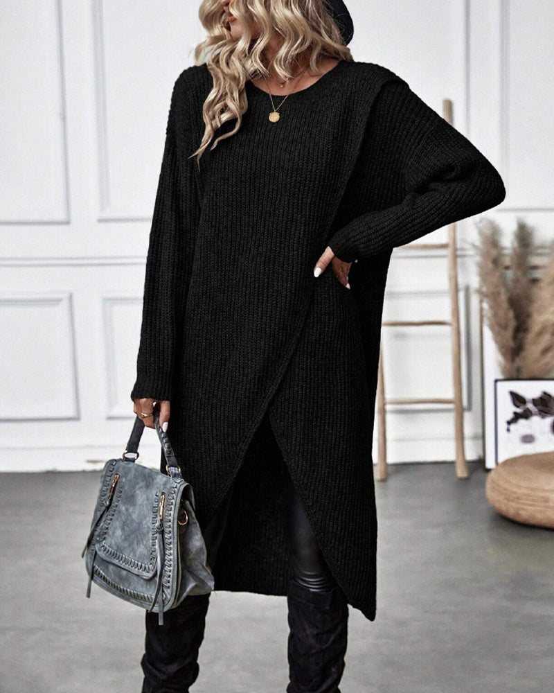 Lisanne Lange Trui-Jurk Dames | Zachte Effen Trui-Jurk met Relax-Fit