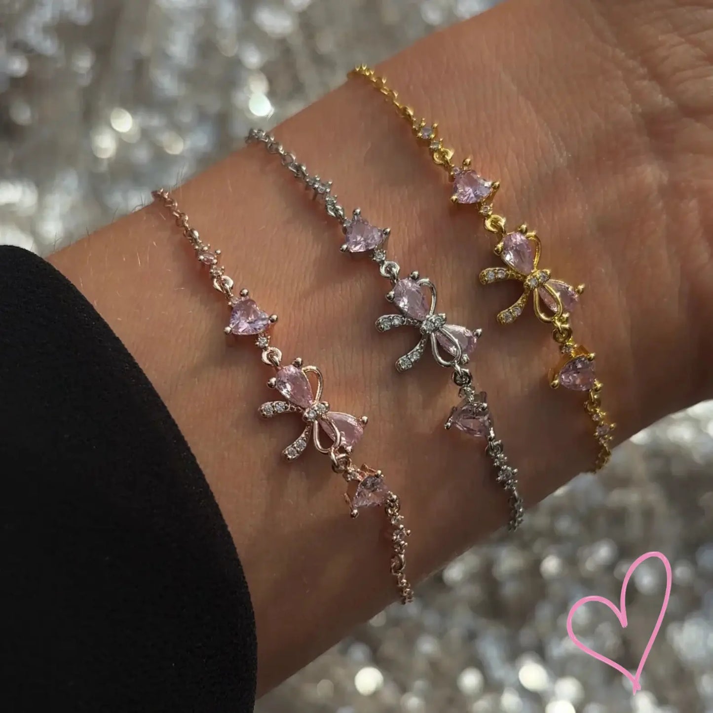 Dames armband met strikdesign en verstelbare pasvorm
