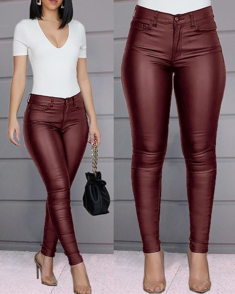 Lilian | Stretch Leren Broek voor Vrouwen – Hoog Taille, Slim Fit, Comfort en Stijl