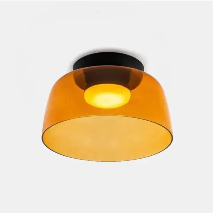 Glazen Plafondlamp – Transparant, Scandinavisch Design met Driekleuren LED voor Woonkamer of Eetkamer