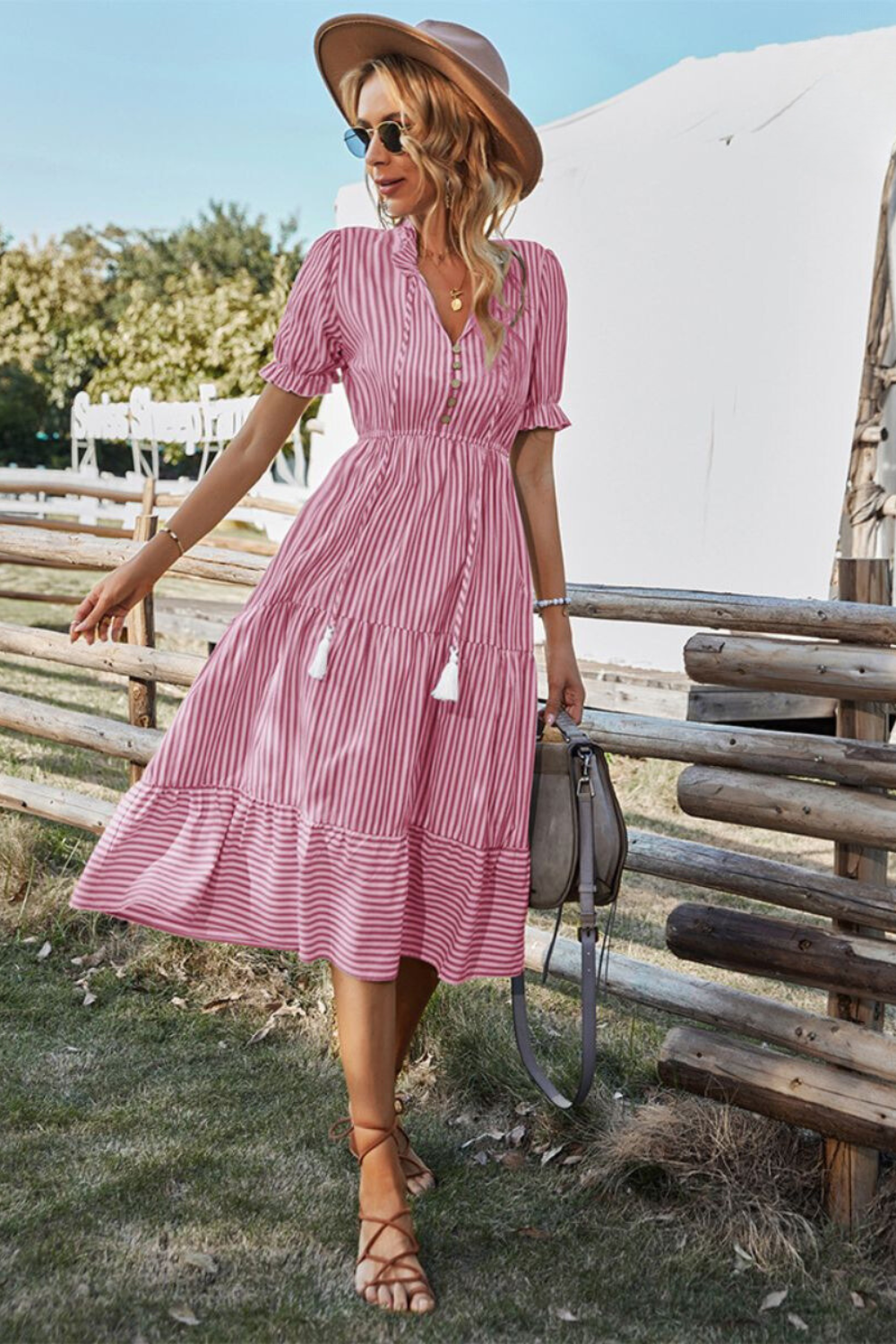Lotta | Gestreept Midikleid voor Dames – Stijlvol en Comfortabel voor Zomerse Dagen