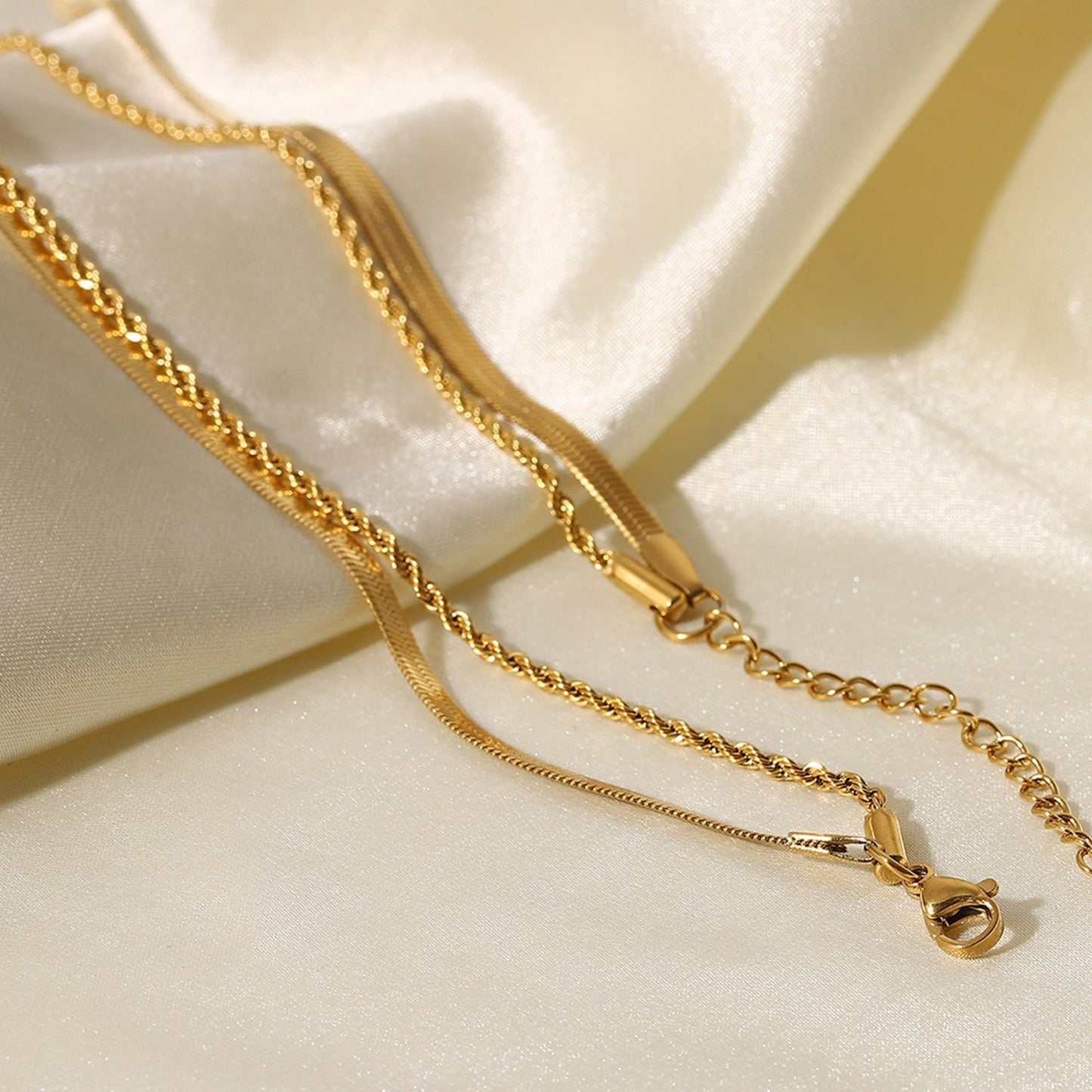 Gelaagde 18K Gouden Ketting | Dames ketting met dubbele schakel en tijdloze luxe