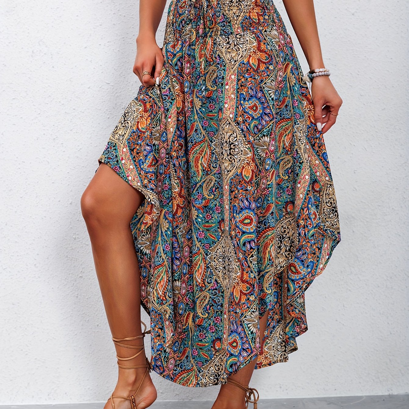 Seraphina Rok | Dames rok met hoge taille en paisleyprint voor casual chique lente- en zomerstijl