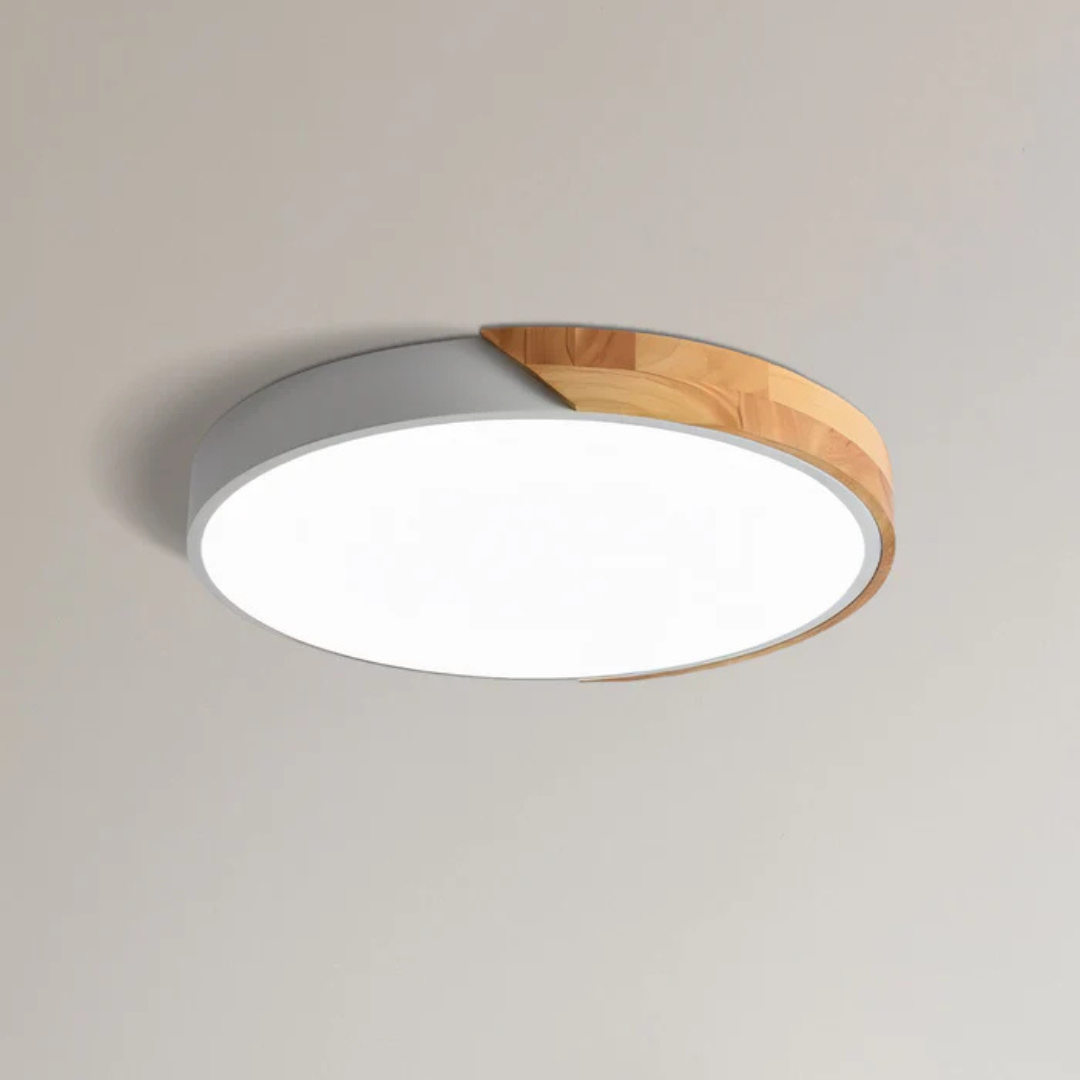 Scandinavische Houten Plafondlamp – Natuurlijk Hout, Modern Design voor Slaapkamer of Woonkamer Verlichting