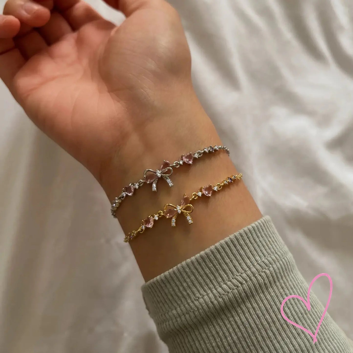 Dames armband met strikdesign en verstelbare pasvorm