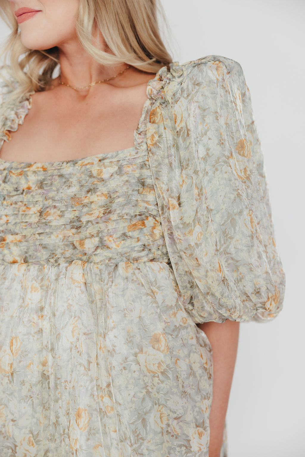 Esmée | Zwangere Maxi Jurk – Elegante Empire Taille & Romantische Ballonmouwen voor Speciale Gelegenheden