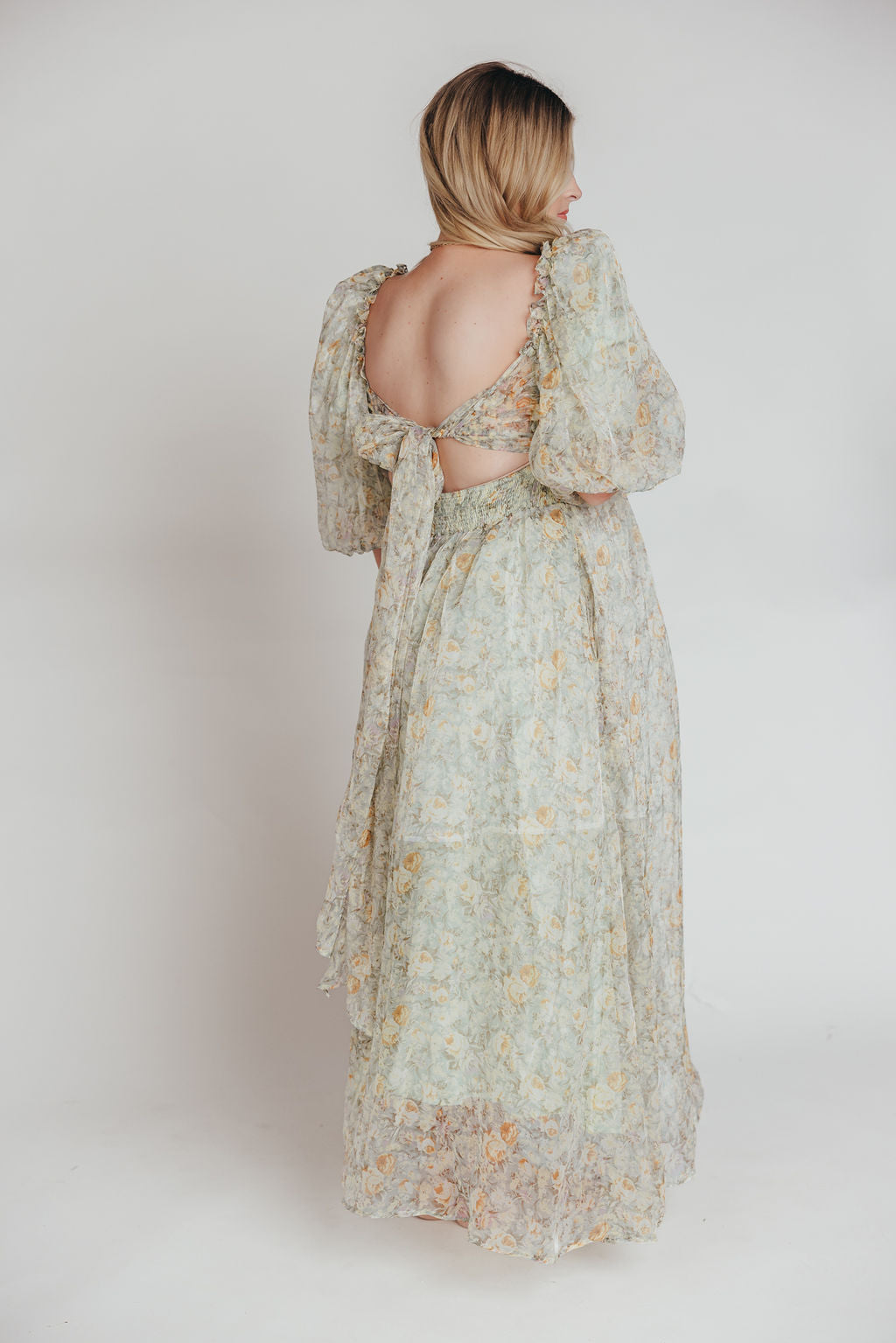Esmée | Zwangere Maxi Jurk – Elegante Empire Taille & Romantische Ballonmouwen voor Speciale Gelegenheden