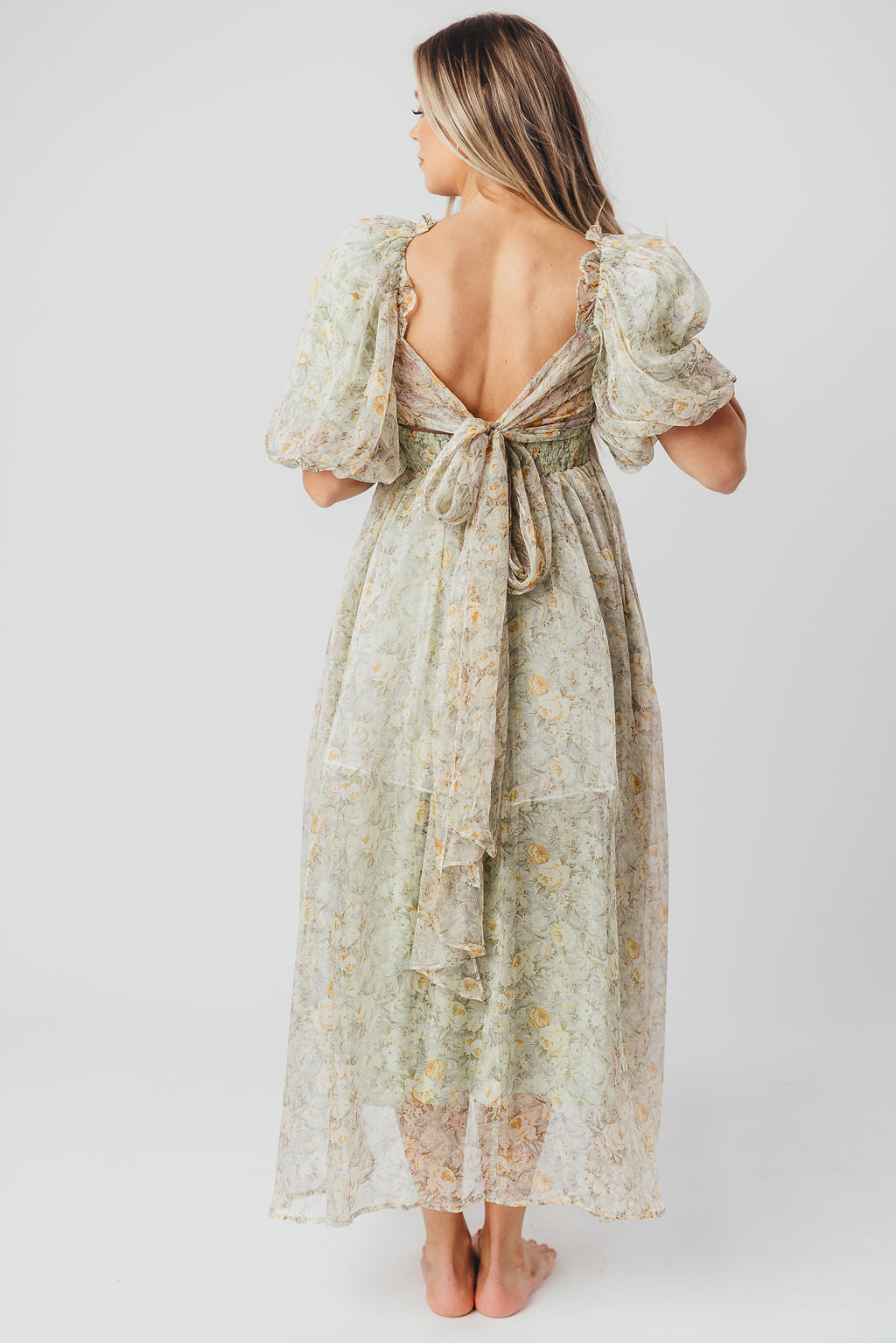 Esmée | Zwangere Maxi Jurk – Elegante Empire Taille & Romantische Ballonmouwen voor Speciale Gelegenheden