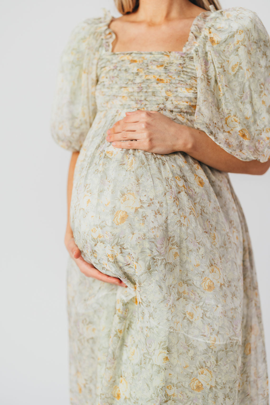 Esmée | Zwangere Maxi Jurk – Elegante Empire Taille & Romantische Ballonmouwen voor Speciale Gelegenheden