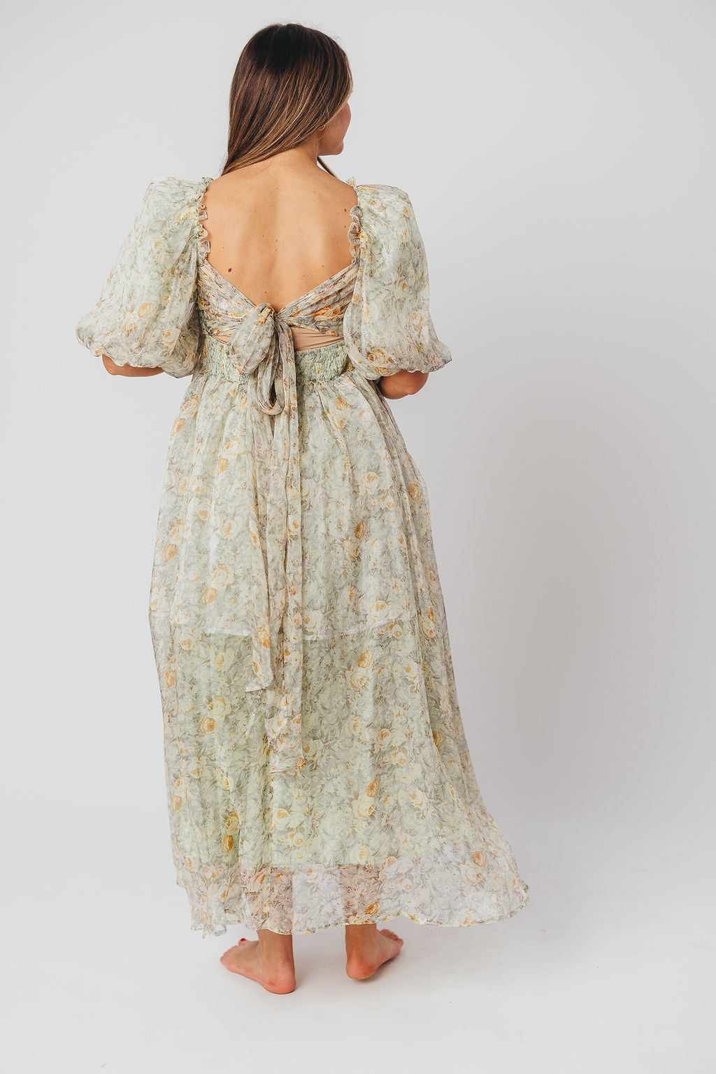 Esmée | Zwangere Maxi Jurk – Elegante Empire Taille & Romantische Ballonmouwen voor Speciale Gelegenheden