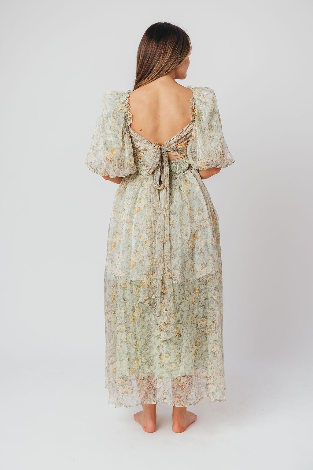 Esmée | Zwangere Maxi Jurk – Elegante Empire Taille & Romantische Ballonmouwen voor Speciale Gelegenheden