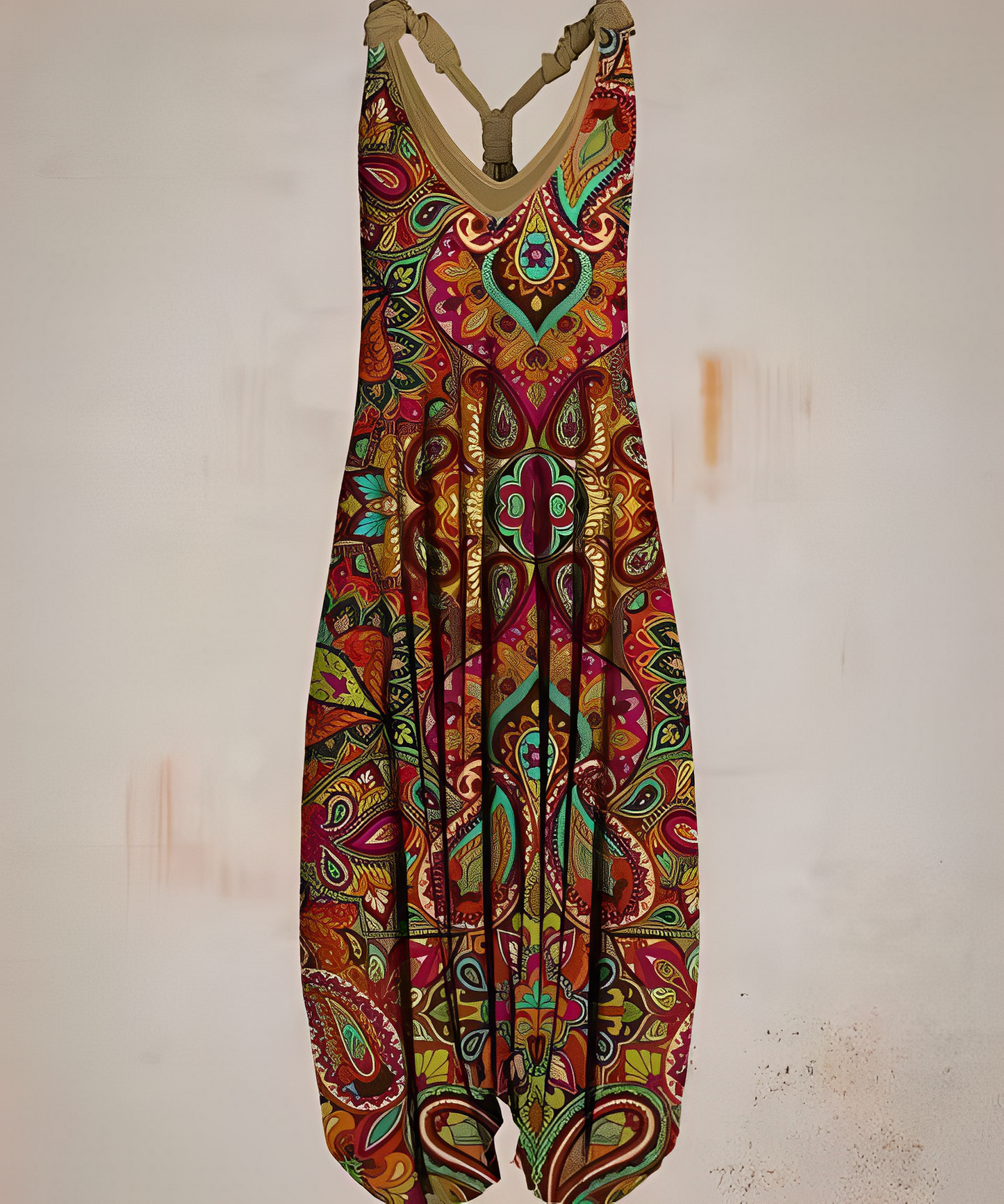 Kimora | Boho Chic Jumpsuit voor Dames - V-Ausschnitt en Printdesign