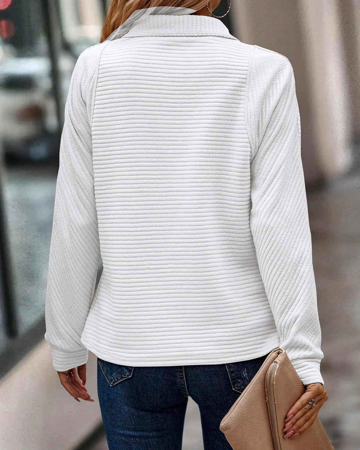 Halfzip Trui V-hals | Dames trui met ritssluiting en elegante pasvorm voor dagelijks comfort