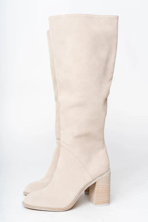 Freesia | Beige Hoge Laarzen voor Dames – Elegante en Comfortabele Laarzen voor Elke Gelegenheid