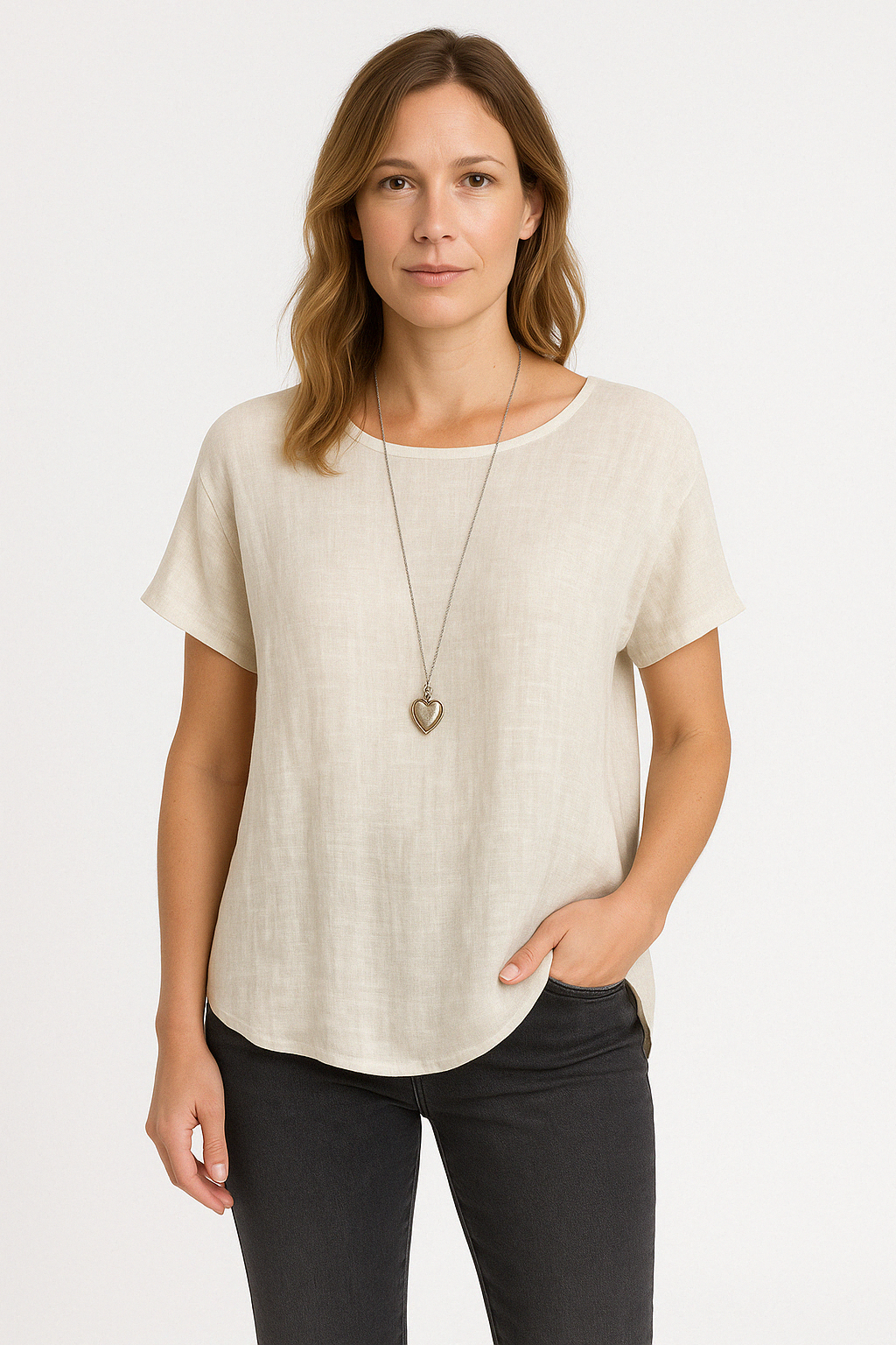 Edith | Dames T-shirt – Losse Pasvorm – Ademend – Ronde Hals – Korte Mouwen