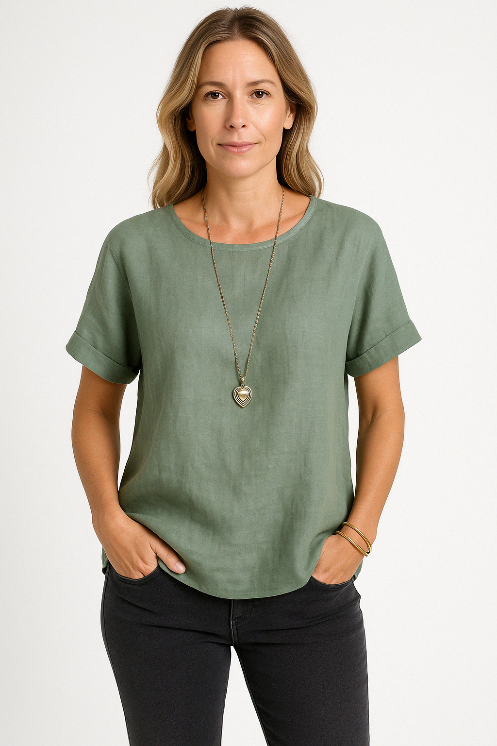Edith | Dames T-shirt – Losse Pasvorm – Ademend – Ronde Hals – Korte Mouwen