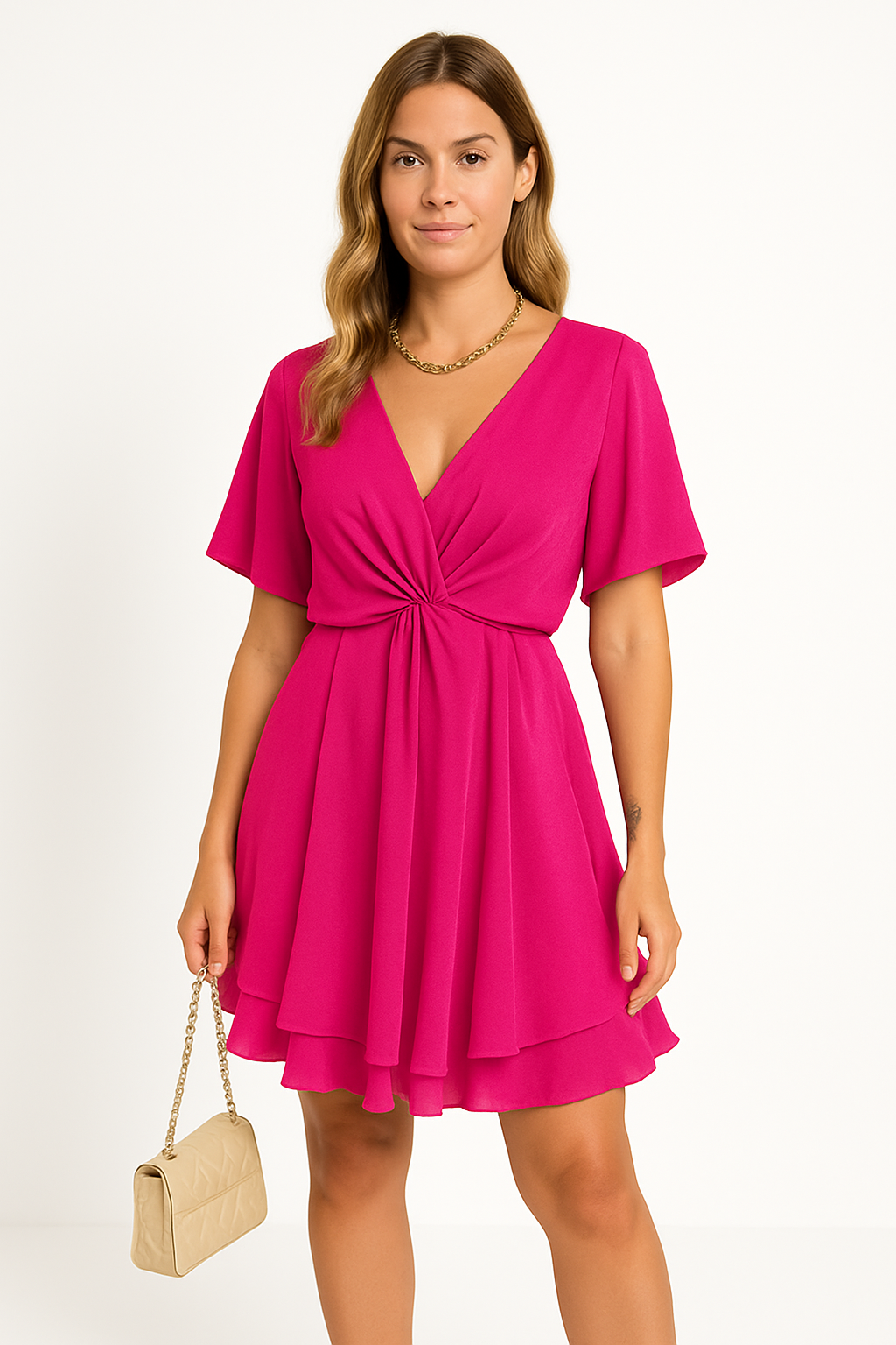 Anita | Dames Jurk – Relaxte pasvorm met Asymmetrische Zoom en Batwing Mouwen van Ademend Materiaal