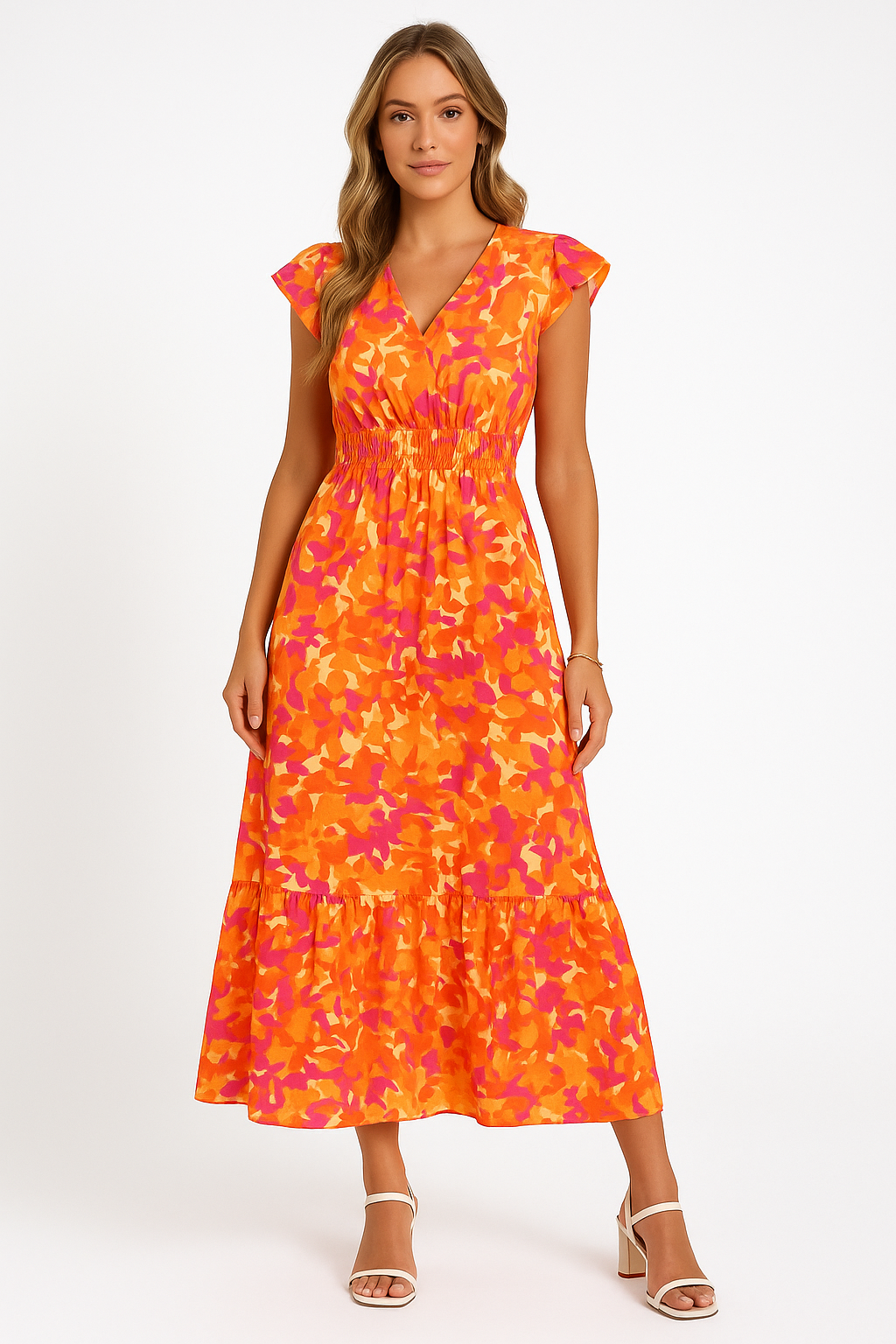 Cato | Dames Maxi Jurk met Bloemenprint – Mouwloos, V-Hals & Luchtige Pasvorm voor Zomer en Vakantie