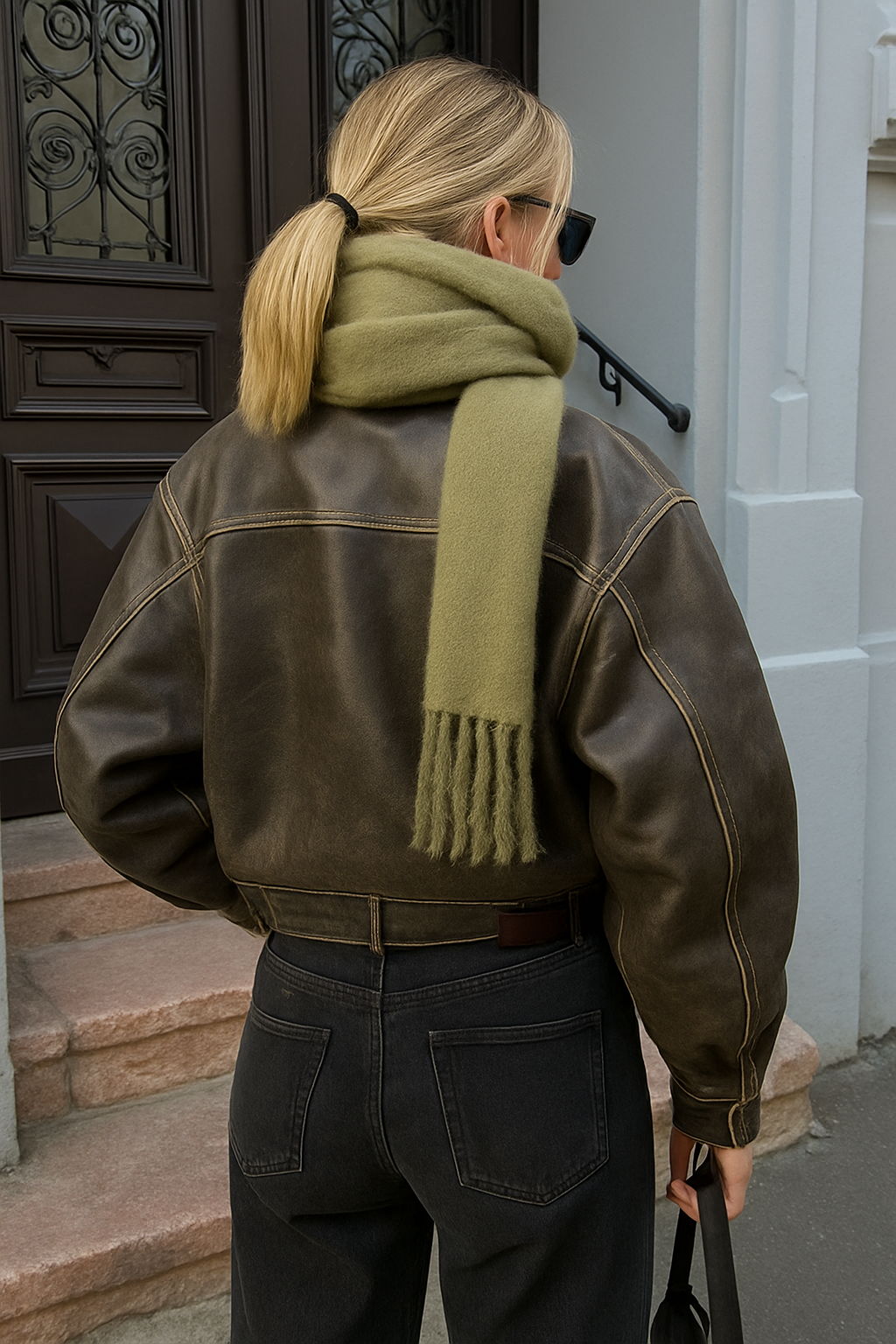 Kate Leren Jas | Vintage damesjack van PU-leer met gewassen look en relaxte pasvorm