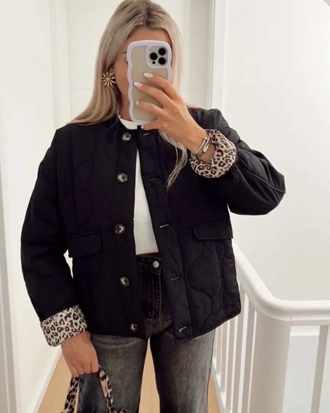 Juna | Dames Jas – Trendy Luipaardprint – Modieuze Pasvorm & Comfort voor Herfst en Winter