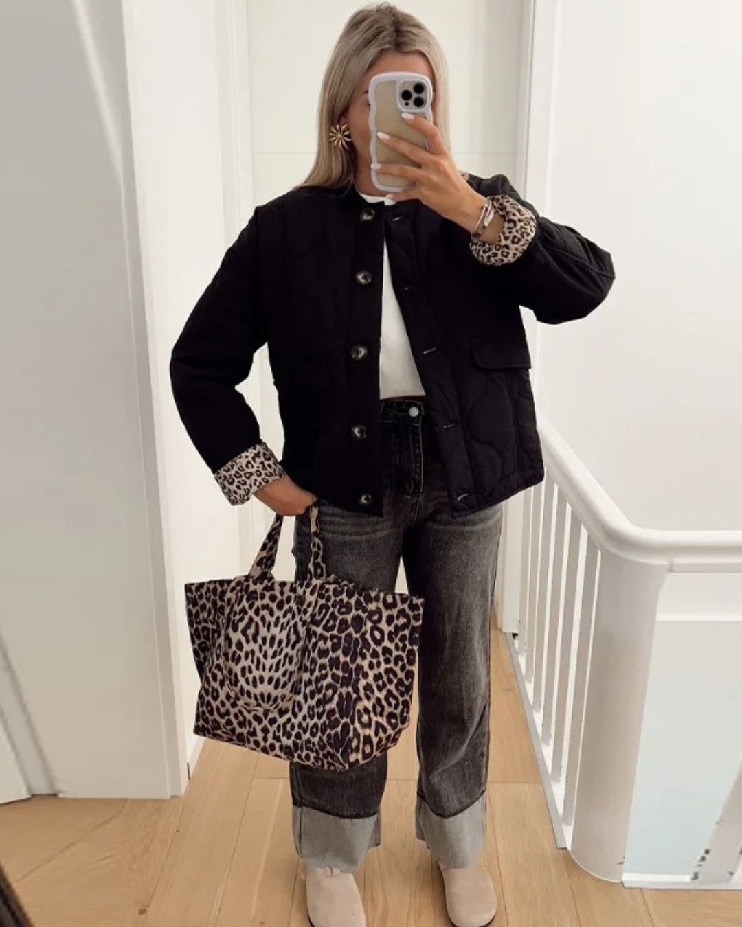 Juna | Dames Jas – Trendy Luipaardprint – Modieuze Pasvorm & Comfort voor Herfst en Winter