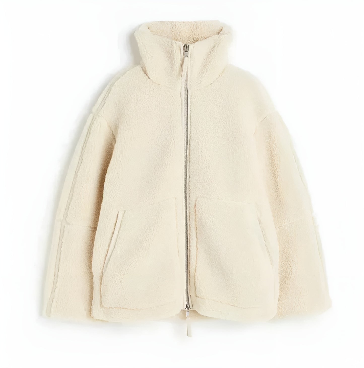 Rose Fleece Jack | Dames oversized teddy jas met ritssluiting