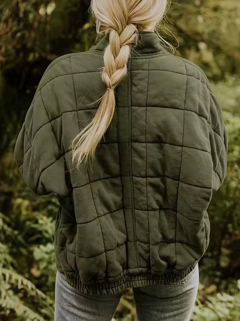 Eveline Jas | Dames Oversized Tussenjas met Gewatteerde Voering en Matte Tint