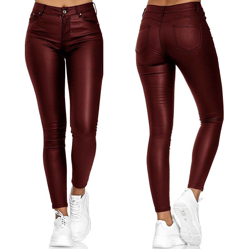 Lilian | Stretch Leren Broek voor Vrouwen – Hoog Taille, Slim Fit, Comfort en Stijl