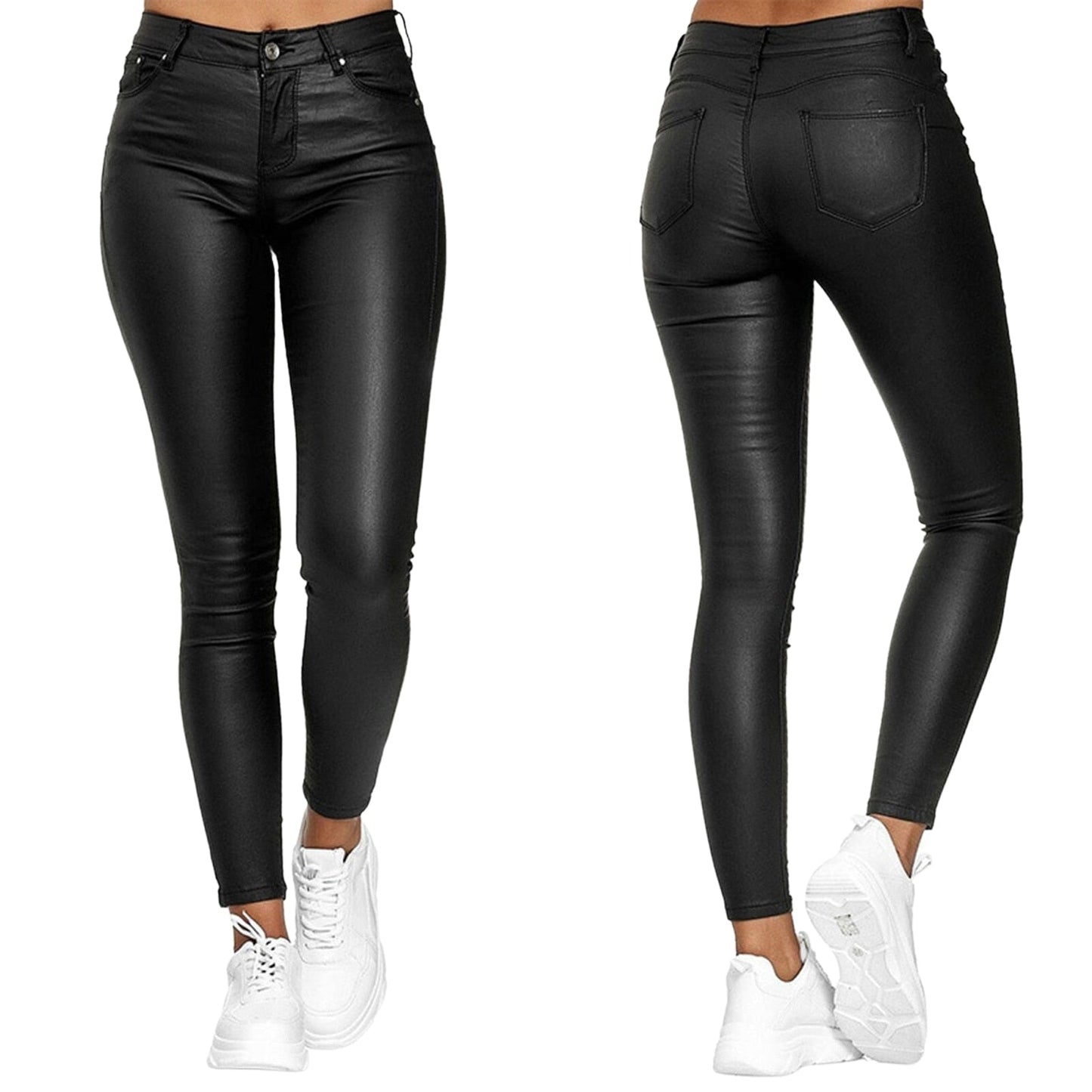 Lilian | Stretch Leren Broek voor Vrouwen – Hoog Taille, Slim Fit, Comfort en Stijl