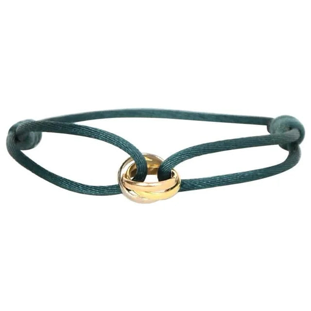 Gerlinda Drie-Eenheid Armband | Uniseks armband met verstrengelde ringen