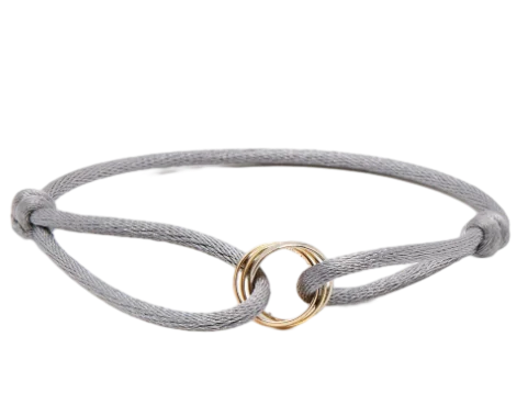 Gerlinda Drie-Eenheid Armband | Uniseks armband met verstrengelde ringen