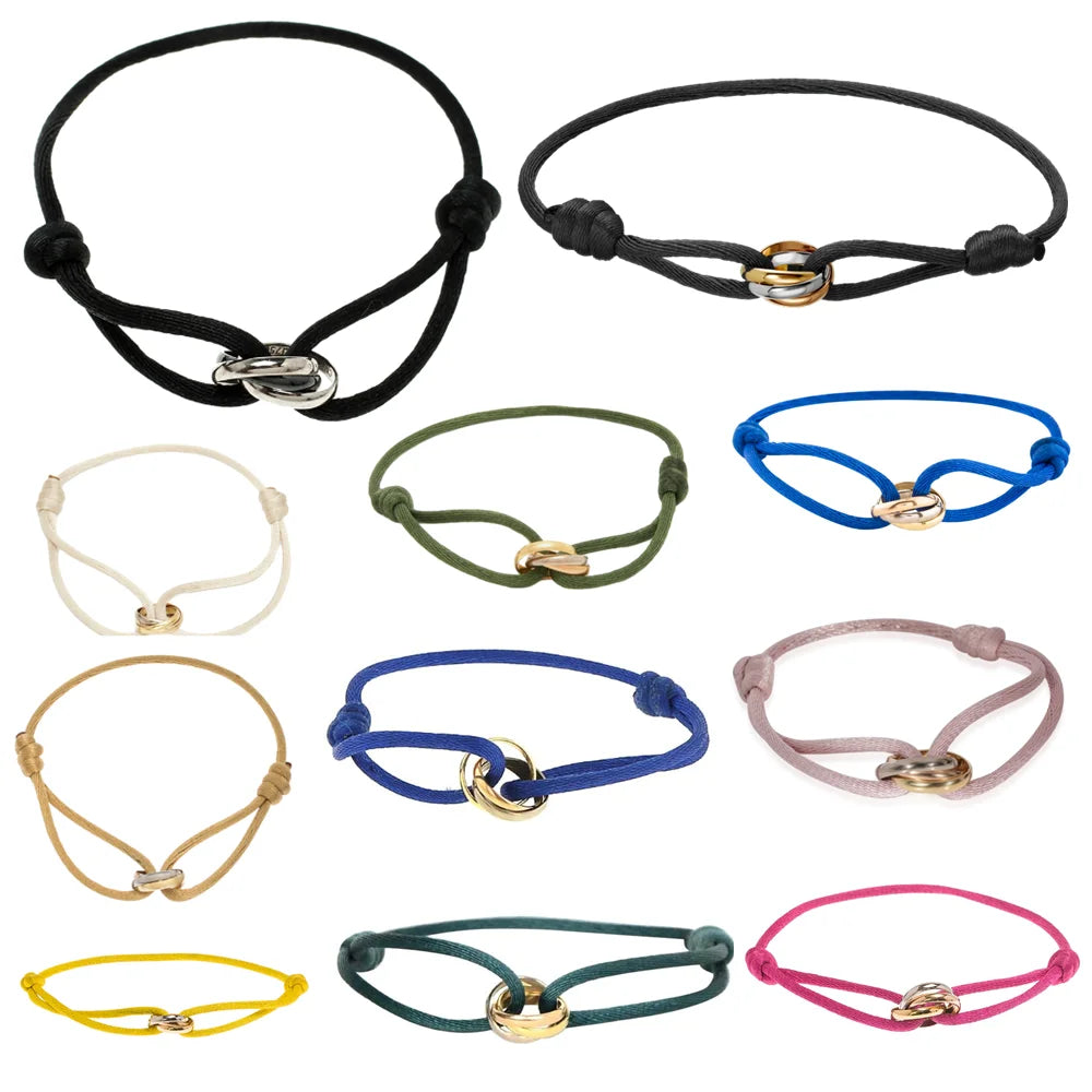 Gerlinda Drie-Eenheid Armband | Uniseks armband met verstrengelde ringen